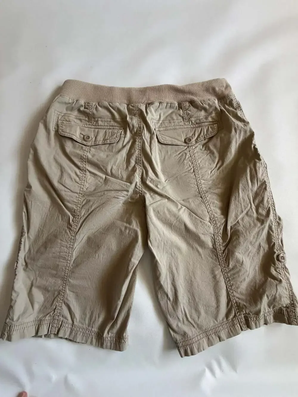 Style & Co Khaki Cargo Bermuda Shorts Womens Size 10 Cotton Casual Y2K